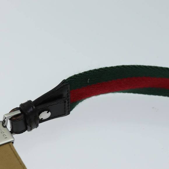 GUCCI Web Sherry Line Shoulder Bag Canvas Beige Green 001 4321 2684 Auth ac2967 - Picture 8 of 16
